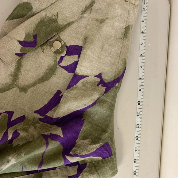 Vintage Dino Valiano Linen Viscose Blend Patterned High Rise Pants Size 40 - Picture 9 of 11